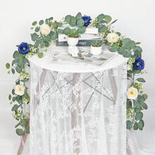 Artificial Rose Vine Home Outdoor Greenery Decoration Scene Arrangement Wedding Artificial Vine - Blue - View 4