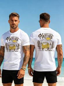 Fashion Streetwear Men Basic Tee Daily Wear Crew Neck T Shirt - 白色 - 查看 3