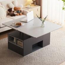 Multifunctional Lift-Top Coffee Table =313593594GAA - Unfolds Into 2 Tables, Dark Grey + Light Grey, Large Capacity, Modern Living Room Furniture, Side Table/Dining Table/Desk - 灰色 - 查看 12