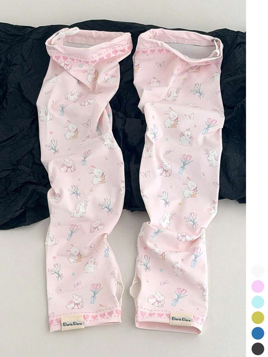 1雙女款格紋波點防曬袖套，夏季單車UV防護薄款透氣護臂，可愛冰絲袖套，藍色格紋女款防曬袖套，夏季戶外開車遮陽UV防護手套，寬鬆冰絲透氣格紋女款防曬袖套，夏季戶外開車遮陽UV防護冰絲袖套，藍色波點防曬冰絲袖套 - 卡通萌寵 - 查看 1