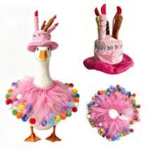 2026 New Festival & Party Porch Goose Decor Set, 23 Inch White Goose With Outfit, Birthday Hat & Scarf - 第二組 - 查看 9