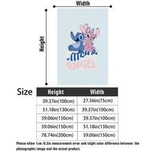 Manta de franela Disney Stitch & Angel, manta de felpa suave y acogedora con fondo de lunares rosas, adecuada para sofá, cama, sala de estar, dormitorio, oficina, viajes, todas las estaciones - color 1 - Ver 5