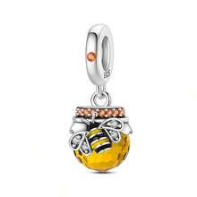 1pc S925 Sterling Silver Insect Theme Bead, Original Design, Including Bee, Butterfly And Snail. This Enamel Pendant Is Studded With Diamonds, Suitable For Bracelets And Necklaces. As A Fresh Forest Style Jewelry Making Accessory, It Exudes Natural And Lively Charm, Perfect For DIY Projects And Daily Wear. - Multicolor - View 16
