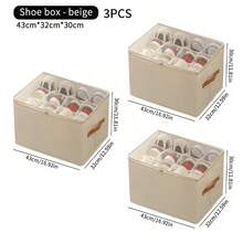 Foldable Shoe Box Storage Organizer, Suitable For Square Shoe Boxes, Non-Waterproof, Multi-Purpose, With Lid Closure - Multicolor - View 20