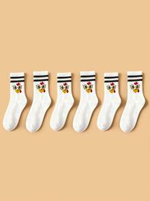 1/3 Pairs Men's Spring/Summer Creative Cartoon Chicken Soft Comfortable Versatile Outdoor Sports Mid-Calf Socks - Multicolor - View 11