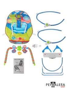 Silla Mecedora Vibradora De Bebé Musical Con Juegos Columpio Entretenimiento Relajante Divertido - Azul - Ver 6