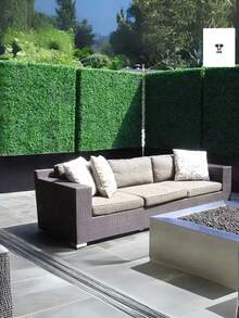 Follaje artificial 40x60 cms (10 piezas), Muro Cesped Naturaleza Artificial, Decoracion Pared, Jardin y Hogar, set perfecto para decorar fiestas, eventos y rincones verdes en navidad, fondo para luces Christmas, fotos y ambientes acogedores - 20 piezas - Ver 7