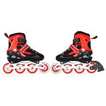Verstellbare Rollschuhe für Damen und Herren – mit seitlichem Verstellmechanismus – Inlineskates – P-Anti-Verstauchung – Rollschuhe – Größe S (Größen 27–32) - Rot - Übersicht 10