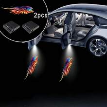 2件組天使之翼汽車車門歡迎燈 - 無線LED車門投影燈,高清酷炫之翼標誌地圖燈,無需接線安裝,適用於大多數汽車,時尚汽車內飾配件,不含電池,車迷的完美禮物 - 亮黑款 - 查看 15