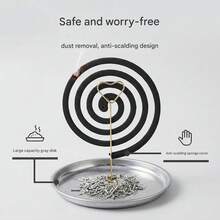 6pcs Anti-Tip Magnetic Mosquito Coil Holder, Metal Heat-Resistant Incense Burner With Heart-Shaped Stand, Dust-Proof Ash Tray, Incense Sticks, Indoor Home Decor - A - View 4