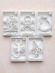 1/5pcs Mexican Colorful Bingo Game Card Shaped Handmade Clay Cutting Mold, Suitable For DIY Statement Earrings - White - View 2