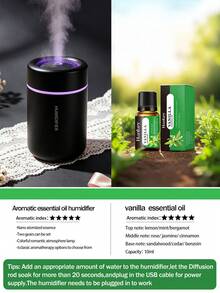 مرطب هواء صامت للسيارة سعة 280 مل ومعطر هواء للسيارة مع وضعين للعمل. يتوفر بخيارات اللون الأسود والأبيض. إضاءة محيطية ملونة، صغير الحجم وقابل للحمل. يمكن إضافة زيت عطري أساسي عبر إمداد الطاقة USB. مناسب للسيارات والمكاتب والغرف النوم والغرف الكبيرة ومرطبات الهواء المنزلية المكتبية وإكسسوارات السيارات وموزعات العطور للسيارات - طراز H06 - مشاهدة 15