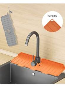 Silicone Faucet Drip Tray, Thickened Foldable Splash Guard For Kitchen Sink And Bathroom Vanity, Waterproof Leak-Proof Sink Drain Mat, Super Soft - Draining Mat - View 4
