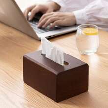 1pc High-End Wooden Tissue Box, Vintage Style Tissue Box, Bottom Opening Design, Pure Natural Wooden Tissue Storage, Desktop Tissue Storage Rack, Suitable For Living Room, Office Desktop, Perfect Housewarming Gift, Holiday Gift - Multicolor - View 9