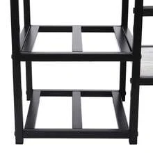 3-Tier Wall & Floor Mounted Wine Rack, 44.09lbs Load Capacity Wine Storage Holder With Glass Hanger For Home Kitchen Bar Restaurant Decor - Black - View 5
