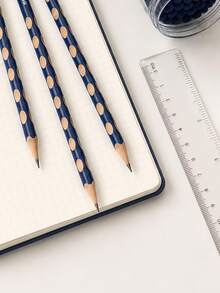 30pcs Triangular HB Graphite Pencils With Hole Design For Grip Adjustment, Back To School Student Gift, Suitable For Classroom, Teacher And Office Supplies - Triangular Rod Hole Pen - View 2
