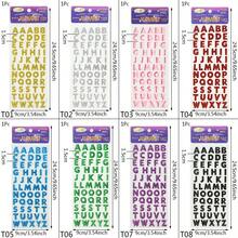 Glitter Crystal Letter Stickers, DIY Handmade Name Design Scrapbooking Supplies, Computer & Phone Decor, Self-Adhesive A-Z English Word Stickers - Multicolor - View 4