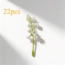 22 pièces de fleurs de marguerites blanches artificielles fraîches avec des fleurs de clochettes blanches réalistes et des tiges vertes, marguerites blanches en plastique, convenant pour les couronnes, les bouquets, les mariages, la décoration de la maison, Pâques, la Saint-Valentin et la Fête des Mères - Multicolore - Voir 6