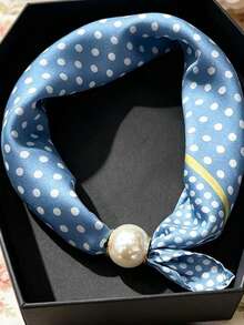 1 pieza Bufanda calentador de cuello con estampado de lunares y patrón geométrico - Multicolor - Ver 3