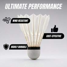 Chinese Classic Series - 12pcs Badminton Shuttlecocks, Wind-Resistant, High-Speed, Durable And Stable Flight, Suitable For Backyard Or Competition - White - View 6