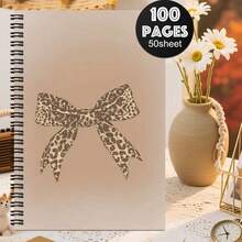 1 pieza Cuaderno espiral con patrón divertido de animales, patrón de lunares, lazo, estampado de leopardo, rayas de cebra, cuaderno de maestro, regalo de vuelta a la escuela, regalo de aprendizaje, cuaderno de viaje, cuaderno de escritura, útiles escolares de oficina, cuaderno para el hogar, organizador personal - H - Ver 6