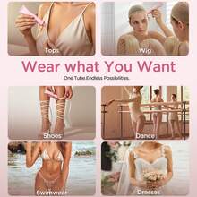 LOVEALERT Summer Essential Body Glue For Clothes - Strong Hold Boob Tape & Fashion Tape Alternative For Strapless Dresses, Bikinis, Wedding & Wigs - Invisible, Sweatproof, Residue-Free Skin Adhesive (Rose Scent) - 0.68 fl oz/20ml - 查看 9