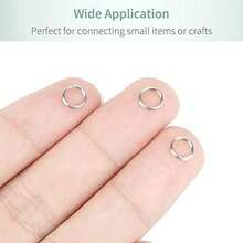 500 piezas de anillos de salto resistentes de 6mm de apertura, anillos dobles de metal mini, adecuados para joyería, collares, pulseras, aretes y accesorios de manualidades - Plateado - Ver 6