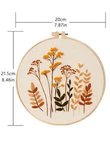 1 Set Embroidery Material Kit For Beginners, With Floral Pattern, 1 Set Includes 1 Piece Embroidery Fabric + 1 Piece 20cm Embroidery Hoop + 2 Pieces Embroidery Needles + 1 Set Colorful Threads + 1 English Instruction Manual, 4 Styles Available - Material Kit a - View 5