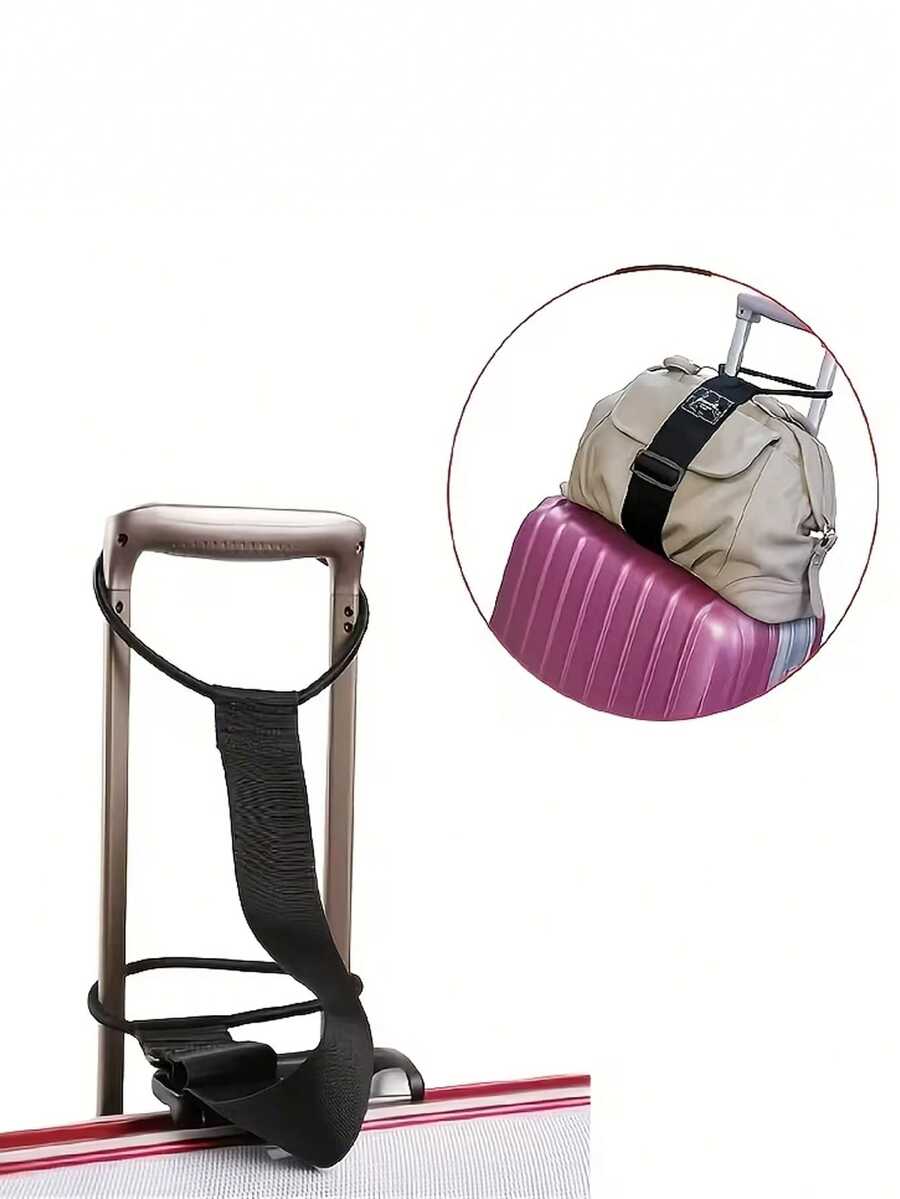 2/1pc Durable Nylon Elastic Luggage Strap, Adjustable Travel Bag Strap, Portable Anti-Slip Luggage Strap, Multi-Purpose Elastic Packing Strap, Suitable For Suitcases, Travel Bags And Backpacks, Prevent Loss - Multicolor - View 1