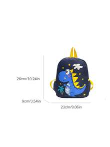 Cartoon Unicorn Teenager Backpack Nylon Printed Small School Bag - Black Dinosaur - View 2
