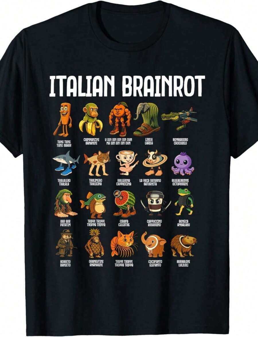 "Italian Brainrot" Birthday T-Shirt - Back 4 - View 1