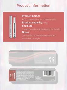 AZTK Yuguang Long-Lasting Lip Jelly, Efek Mengisi Bibir, Lebih Melembapkan dan Tidak Lengket, Cocok untuk Riasan Sehari-hari - WM01 - View 8