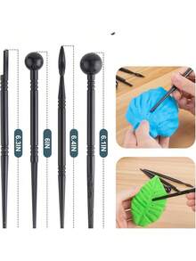 24pcs Polymer Clay Ceramic And Pottery Tools, Complete Modeling Clay Tool Set, Sculpting And Painting Tool Set, Art Supplies, Air-Dried Clay Modeling Tool Set, Suitable For Adults, Ceramic Polymer Clay Sculpting Pottery Tools, Pottery Crafts, Decoration, Baking, Sculpting, Painting, Shaping, Mold Making - Multicolor - View 3