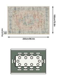 1pc Vintage Persian- Floral & Striped Bohemian Area Rug/Carpet/Bath Mat, Suitable For Bathroom, Kitchen, Entryway, Hallway, Bedside, Living Room, Bedroom, Machine Washable Soft Faux Wool, Home Decor - P - View 19