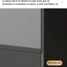 Modern Kitchen Cabinets With 2 Drawers And 3 Doors, Grey - Black - View 6