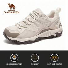 CAMEL CROWN 女士新款户外运动休闲鞋，轻便防滑徒步鞋 - 深米 - 查看 9