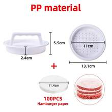 1pc Non-Stick Burger Press Mold | Beef, Cheese, Vegetable Burger Maker, Includes 100 Sheets Of Silicone Paper, Suitable For Grilling, Frying And Baking - Multicolor - View 16