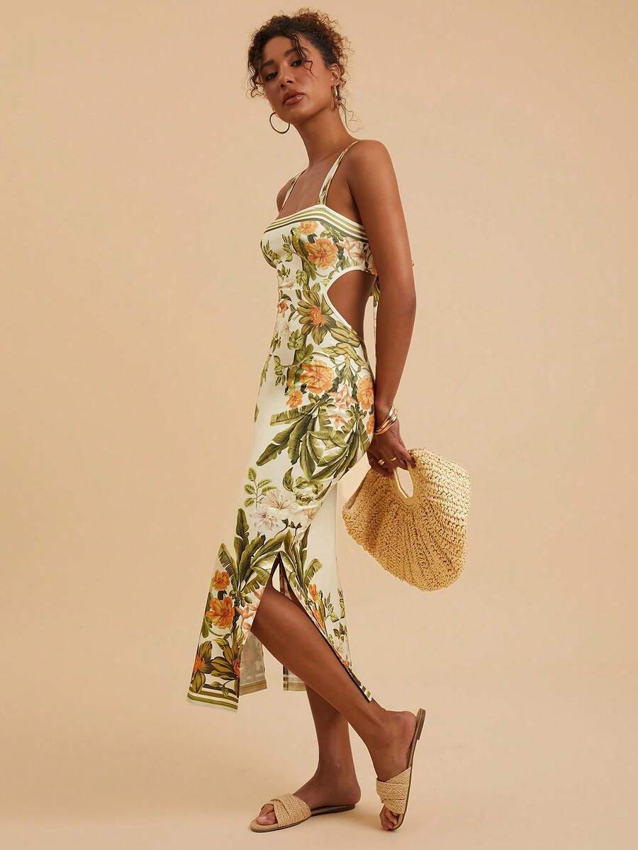 Women Midi Dresses - Yellow - View 1