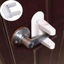 1pc Plain Lock, White Plastic Door Lock Protector For Household - White - View 6