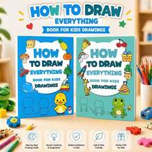 2 Books How To Draw: 200+ Step-By-Step Drawing Tutorials - A Guide For Artists To Draw Anything, Drawing Guidebook, Birthday And Christmas Gift, Creative Learning, Fun Illustrations, High-Quality Paper, Step-By-Step Instructions, Young Artists - Multicolor - View 1
