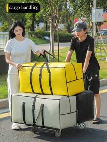 Extra Large Moving Storage Bag, Thickened Waterproof Organizer Bag With Reinforced Handles, Durable Woven Fabric Large Travel Bag, Suitable For Clothing, Bedding And Household Items, Moving, Travel And Seasonal Storage Large Capacity Tote Bag, Tear-Resistant And Easy To Clean - Multicolor - View 7