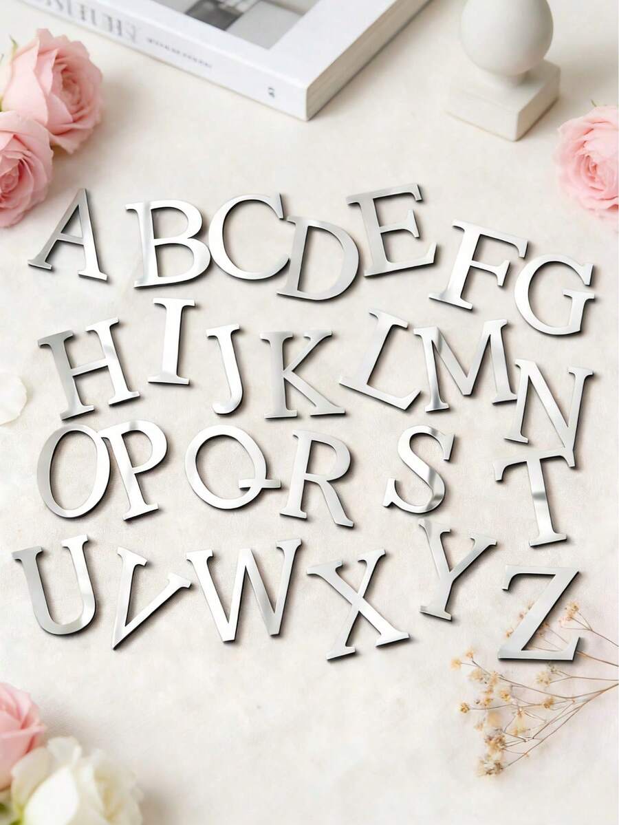 OUTANA Premium 1cm Thick 3D Mirror Wall Letters - Custom Acrylic Alphabet Sign For Wedding Initials, Party Backdrop & Luxury Home Decor (4"/6"/8" Sold Separately)