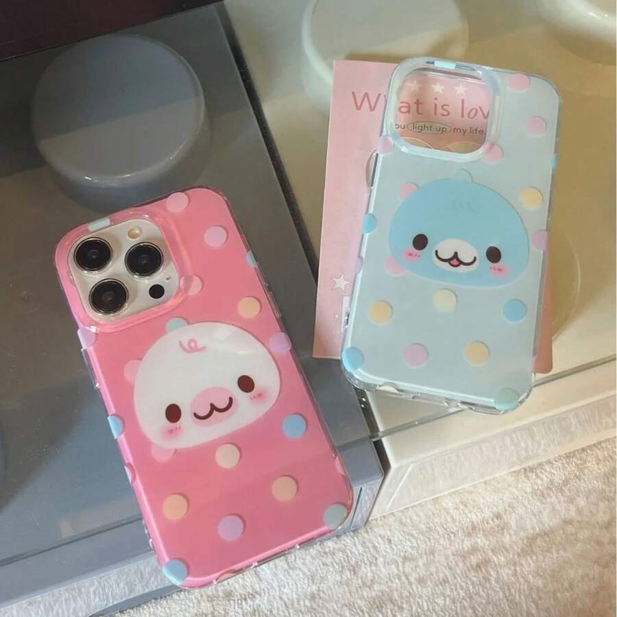 Cute Polka Emoticon Phone 17 16e 16 15 14 13 12 11 Pro X Xs XR XSMax 8 6 6s Plus Texture.Holiday Accessories. - YSK-337HKX364A2 - 查看 1