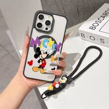 This Disney Mickey Mouse Pattern Lanyard Phone Case Features A Strong Magnetic Closure And Full Coverage Of Acrylic And TPU Material. It's Shockproof, Lightweight, And Suitable For IPhone17/16/11/13/15/15 Plus/15 Pro/15 Pro Max/12/14 Pro Max/11 Pro Max/12 Pro/12 Pro Max/13. It's A Popular Birthday Gift, Business Gift, Durable, Stain-Resistant, And Fingerprint-Resistant New Phone Case For Men And Women. It Also Includes A Mickey Mouse Phone Case And Mickey Mouse Doll Bracelet. Compatible With SamsungGalaxy S20, S21, S22, S23, And S24 Series. It's The Perfect Gift For Friends And Family. This Stylish Phone Case Is Fun, Lightweight, And Durable. IPhone17 Pro Max Phone Case, Minnie Phone Case. - Pink - View 6