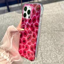 Perforated Vortex Shell IND Pink Leopard Print Phone Case Compatible With IPhone 16 15 14 13 12 11 17 Pro Max Plus X XS Silicone Clear Cover - Multicolor - View 4