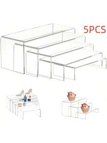 1/3/4/5 Stücke Acryl Displayständer Transparente Produktvertikale Röhre, Cupcake Ständer Dessert Displayständer Transparenter Displayständer, Bonbonständer Displayständer, Acryl Vertikale Röhre Displayständer, Rechteckiger breiter gestufter Displayständer, Desktop Displayständer, Für Sammlerstücke, Desserts, Kleine Figuren Display und Desktop Organisation, Büro- und Wohnheimbedarf, Heimaufbewahrungsbedarf, Raumdekoration, Küchenbedarf, Weihnachtsgeschenke - Transparent - Übersicht 7