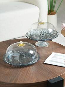 1pc Creative Luxury High Pedestal Tray, Cake Dome Stand Suitable For Halloween, Christmas, Wedding Celebration, Reusable Decorative Tray - Amber - View 14