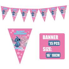 50pcs Stitch Theme Party Set, Back To School Season Decoration, Room Decor Suitable For 10 People, Disposable Birthday Party Tableware Including Plates, Cups And Napkins. Holiday Decoration Supplies, Suitable For Camping, Picnic, Backyard BBQ And Party Decoration, Also Ideal Decoration For Halloween, Christmas And Party, And Great Surprise Gift For Fans. - Multicolor - View 15