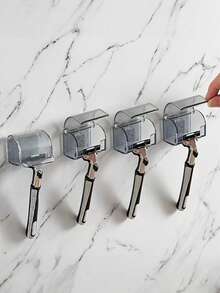 2pcs Waterproof Razor Holder, Razor Hook Wall Mount Holder, Space-Saving Storage Rack, Bathroom Accessories Shower Hook Razor - Style-A - View 4