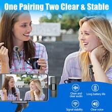 Wireless Lavalier Microphone For IPhone TypeC, Plug And Play, 2.4G Ultra-Low Latency, Built-In Noise Reduction Chip, Suitable For Video Recording, Interview, Podcast, Vlog, 50mAh Rechargeable Battery - View 7